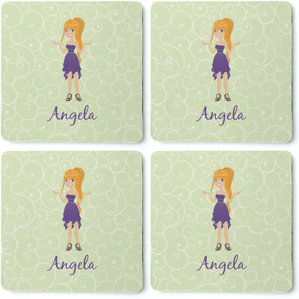 Custom Character (Woman) Coaster Rubber Back - Apvl