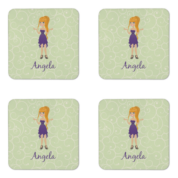 Custom Character (Woman) Coaster Set - APPROVAL