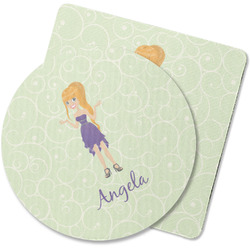 Custom Character (Woman) Rubber Backed Coaster (Personalized)