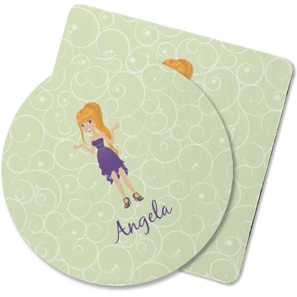 Custom Custom Character (Woman) Rubber Backed Coaster (Personalized)