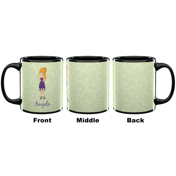 Custom Character (Woman) Coffee Mug - 11 oz - Black APPROVAL