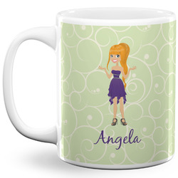 Custom Character (Woman) 11 Oz Coffee Mug - White (Personalized)