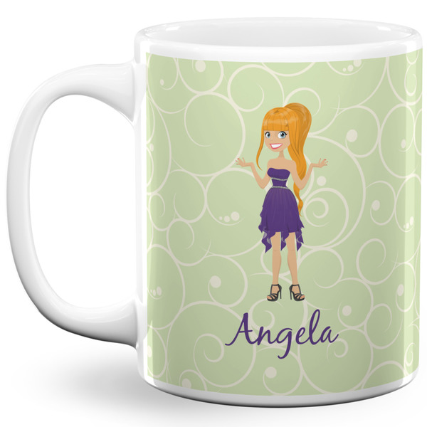 Custom Custom Character (Woman) 11 Oz Coffee Mug - White (Personalized)