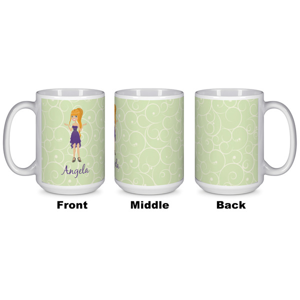 Custom Character (Woman) Coffee Mug - 15 oz - White APPROVAL