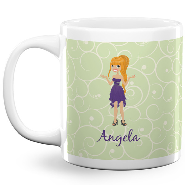 Custom Character (Woman) Coffee Mug - 20 oz - White