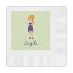 Custom Character (Woman) Embossed Decorative Napkins (Personalized)