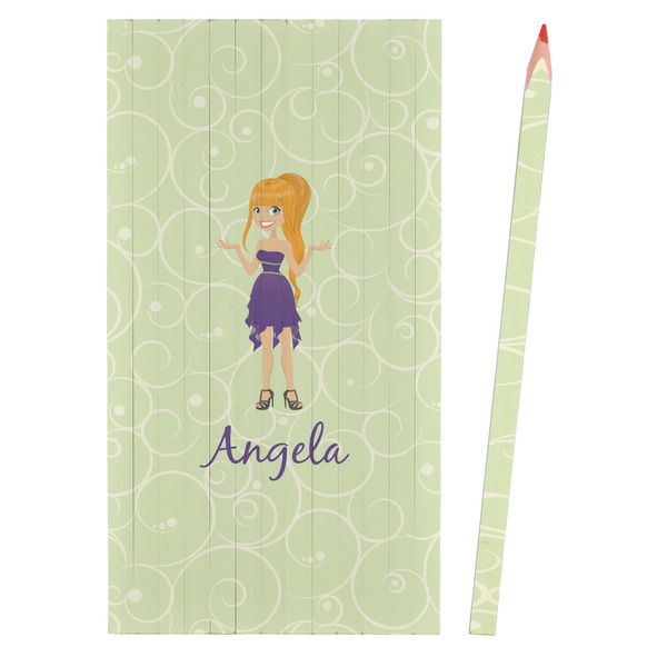 Custom Character (Woman) Colored Pencils - Front View