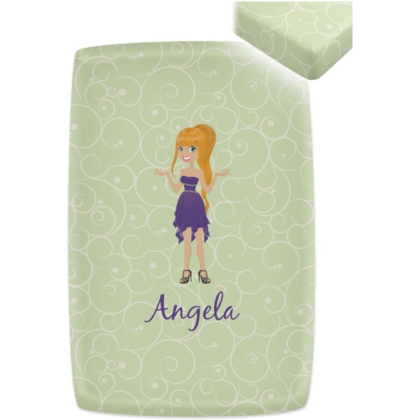 Custom Character (Woman) Crib Fitted Sheet - Apvl