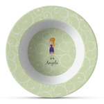 Custom Character (Woman) Plastic Bowl - Microwave Safe - Composite Polymer (Personalized)