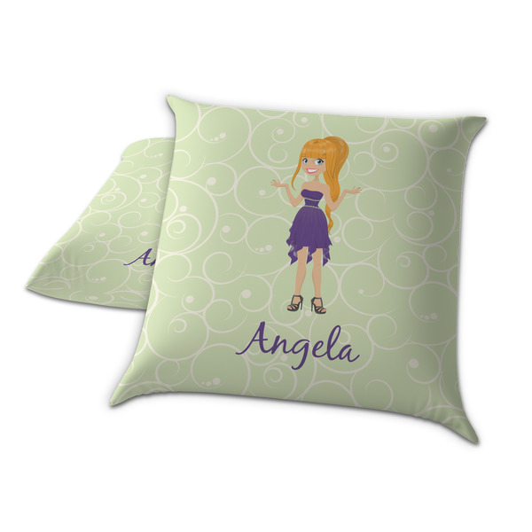 Custom Character (Woman) Decorative Pillow Case - TWO