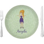 Custom Character (Woman) Glass Lunch / Dinner Plate 10" (Personalized)