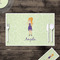 Custom Character (Woman) Disposable Paper Placemat - In Context