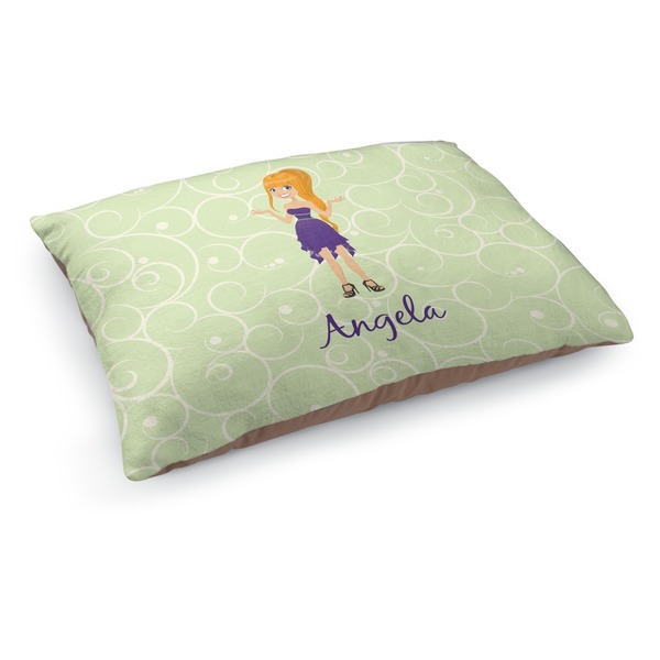 Custom Custom Character (Woman) Dog Bed - Medium w/ Name or Text