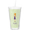Custom Character (Woman) Double Wall Tumbler with Straw (Personalized)