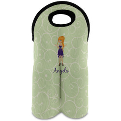 Custom Character (Woman) Wine Tote Bag (2 Bottles) (Personalized)