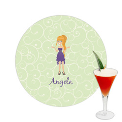 Custom Character (Woman) Printed Drink Topper -  2.5" (Personalized)
