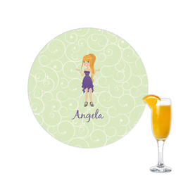 Custom Character (Woman) Printed Drink Topper - 2.15" (Personalized)