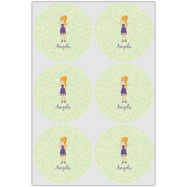Custom Character (Woman) Drink Topper - XLarge - Set of 6
