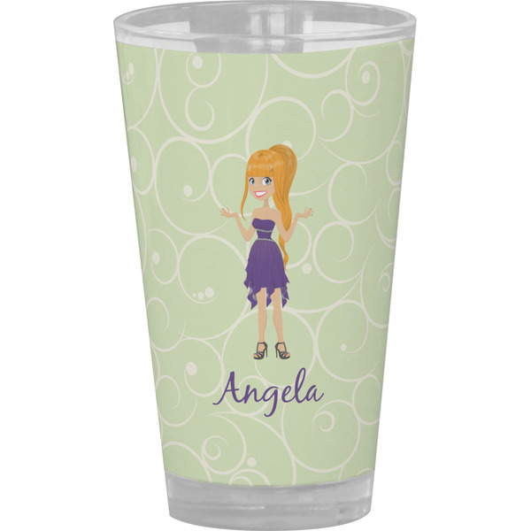 Custom Custom Character (Woman) Pint Glass - Full Color (Personalized)