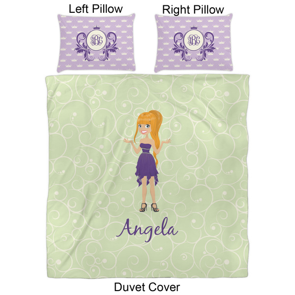 Custom Character (Woman) Duvet Cover Set - Queen - Approval
