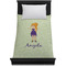 Custom Character (Woman) Duvet Cover - Twin - On Bed - No Prop