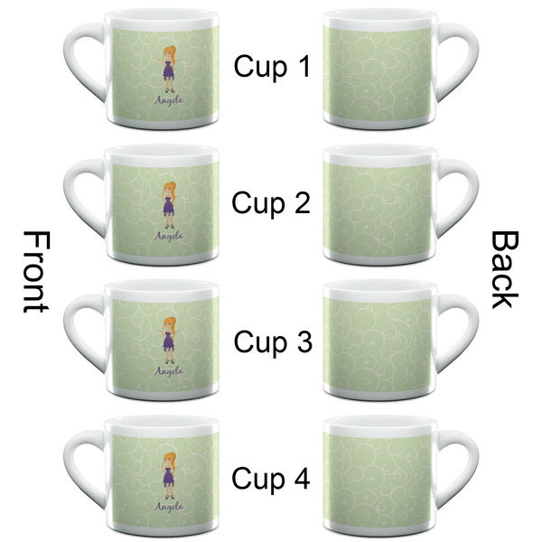 Custom Character (Woman) Espresso Cup - 6oz (Double Shot Set of 4) APPROVAL