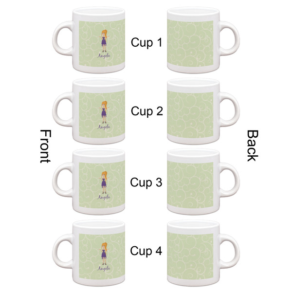 Custom Character (Woman) Espresso Cup Set of 4 - Apvl
