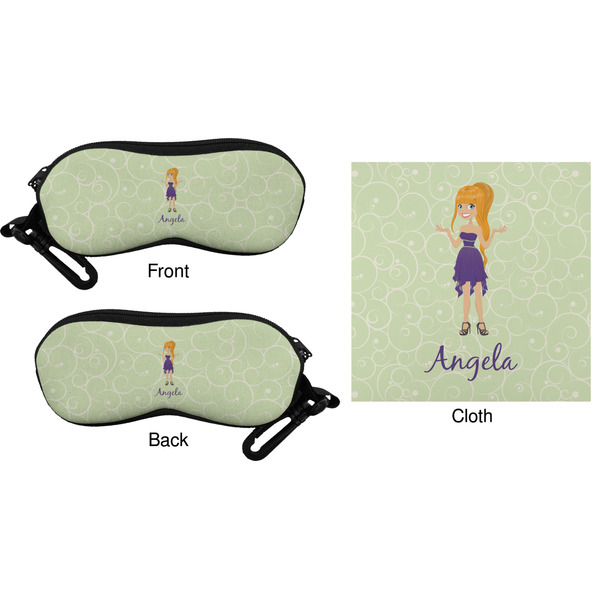 Custom Character (Woman) Eyeglass Case & Cloth (Approval)