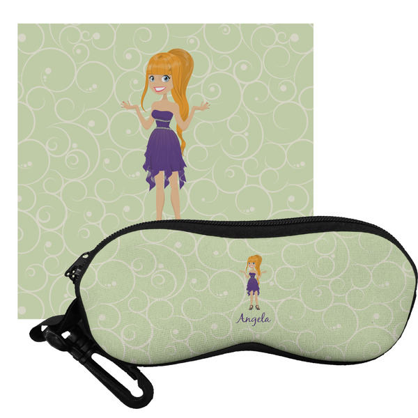 Custom Custom Character (Woman) Eyeglass Case & Cloth (Personalized)