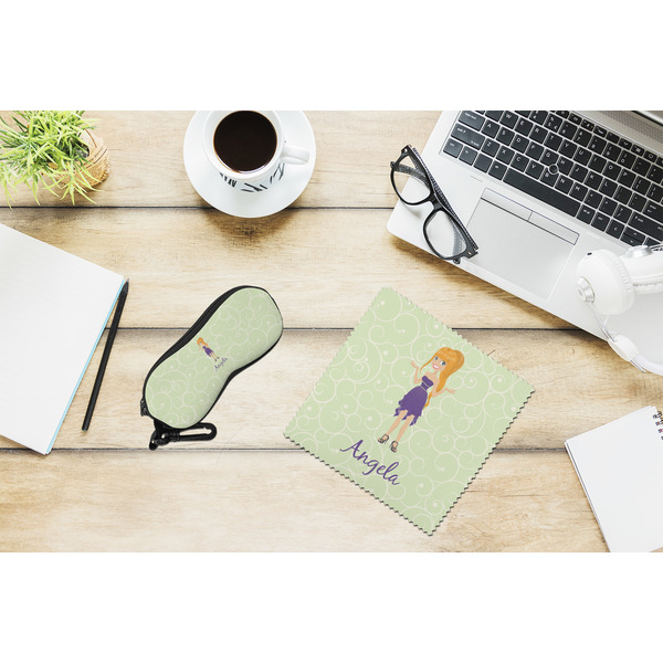 Custom Character (Woman) Eyeglass Case and Cloth Set - LIFESTYLE