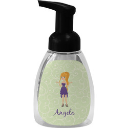 Custom Character (Woman) Foam Soap Bottle - Black (Personalized)