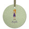 Custom Character (Woman) Frosted Glass Ornament - Round