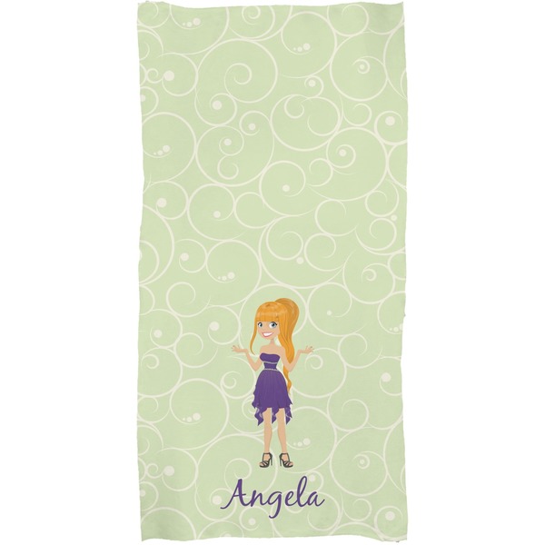 Custom Character (Woman) Full Sized Bath Towel - Apvl