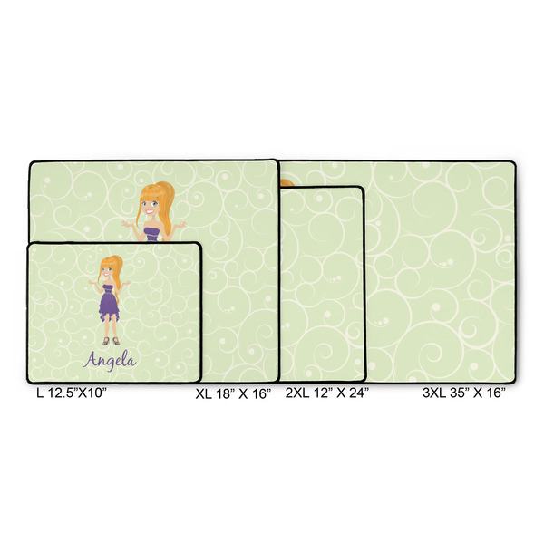 Custom Character (Woman) Gaming Mats - SIZE CHART