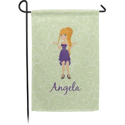 Custom Character (Woman) Small Garden Flag - Double Sided w/ Name or Text
