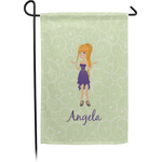 Custom Character (Woman) Small Garden Flag - Single Sided w/ Name or Text