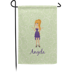 Custom Character (Woman) Small Garden Flag - Single Sided w/ Name or Text