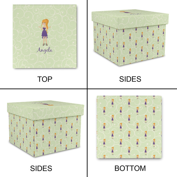 Custom Character (Woman) Gift Boxes with Lid - Canvas Wrapped - Large - Approval