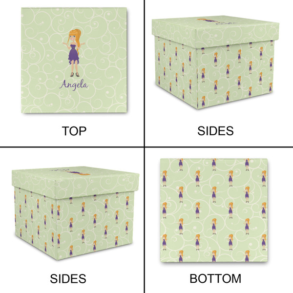 Custom Character (Woman) Gift Boxes with Lid - Canvas Wrapped - Small - Approval