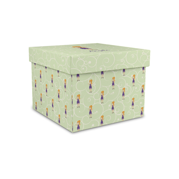 Custom Character (Woman) Gift Boxes with Lid - Canvas Wrapped - Small - Front/Main