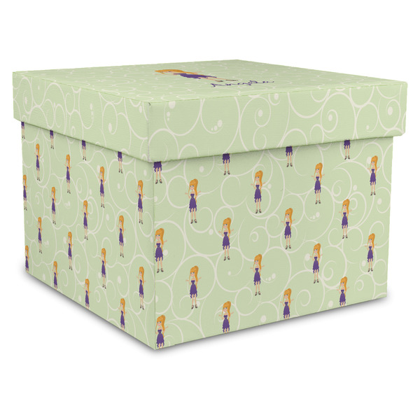 Custom Custom Character (Woman) Gift Box with Lid - Canvas Wrapped - XX-Large (Personalized)