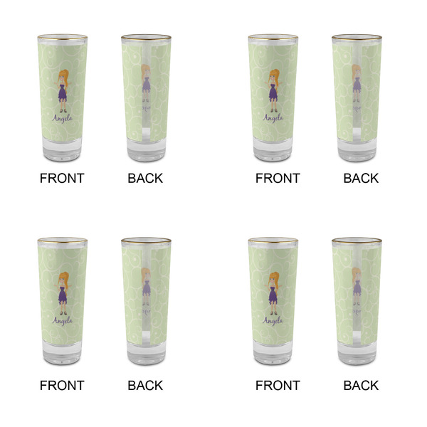 Custom Character (Woman) Glass Shot Glass - 2 oz - Set of 4 - APPROVAL