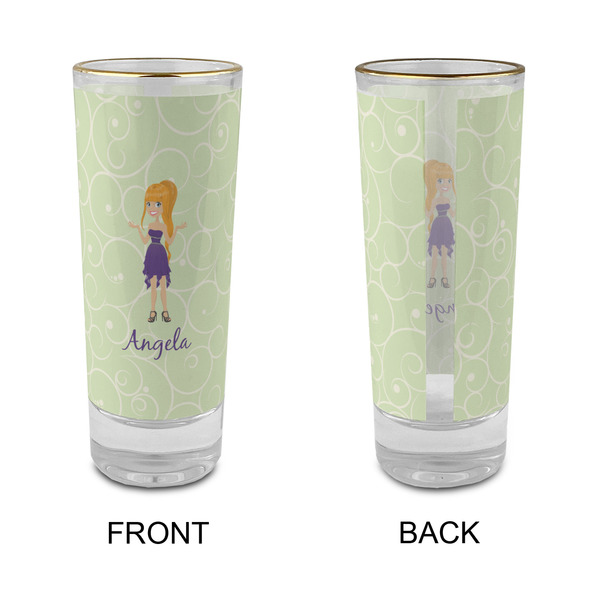 Custom Character (Woman) Glass Shot Glass - 2 oz - Single - APPROVAL