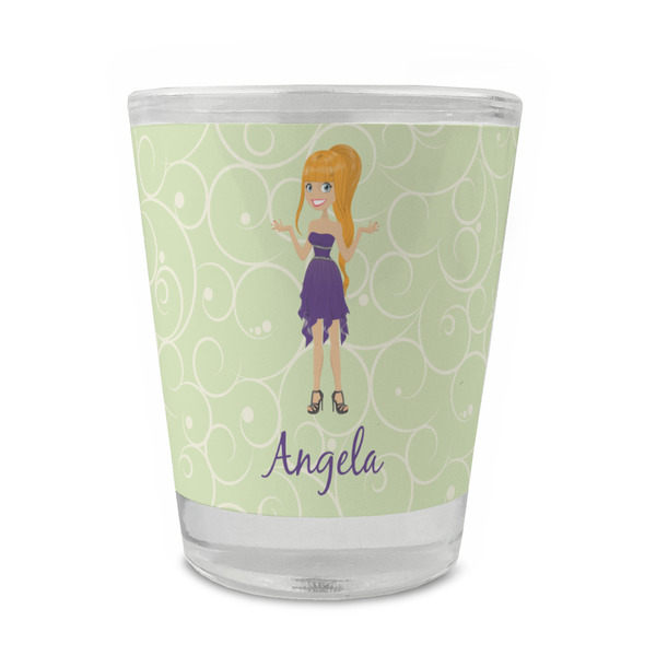 Custom Character (Woman) Glass Shot Glass - Standard - FRONT