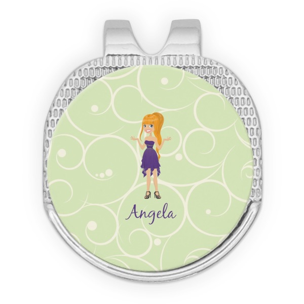 Custom Character (Woman) Golf Ball Hat Marker Hat Clip