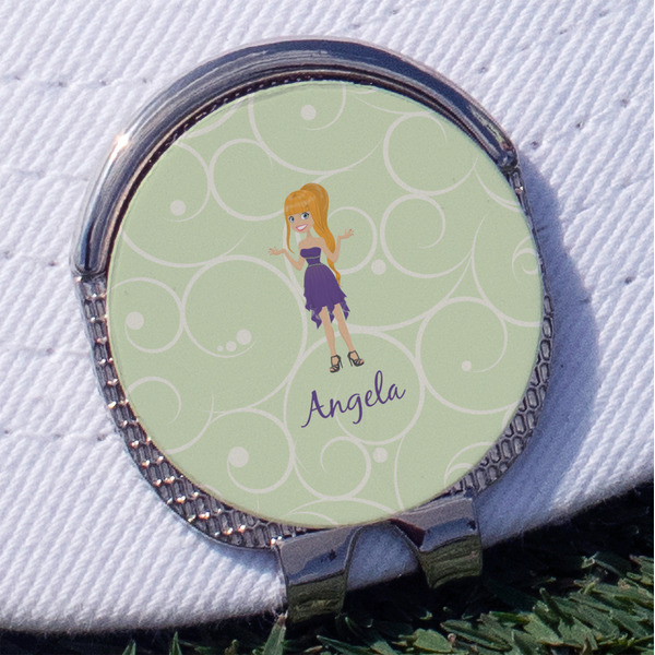 Custom Custom Character (Woman) Golf Ball Marker - Hat Clip