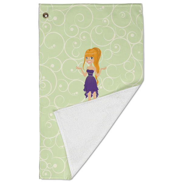 Custom Character (Woman) Golf Towel - Folded (Large)