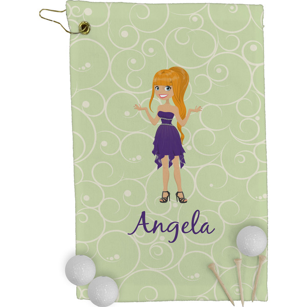 Custom Character (Woman) Golf Towel (Personalized)