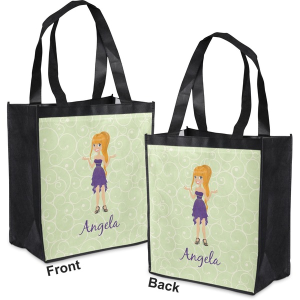 Custom Character (Woman) Grocery Bag - Apvl