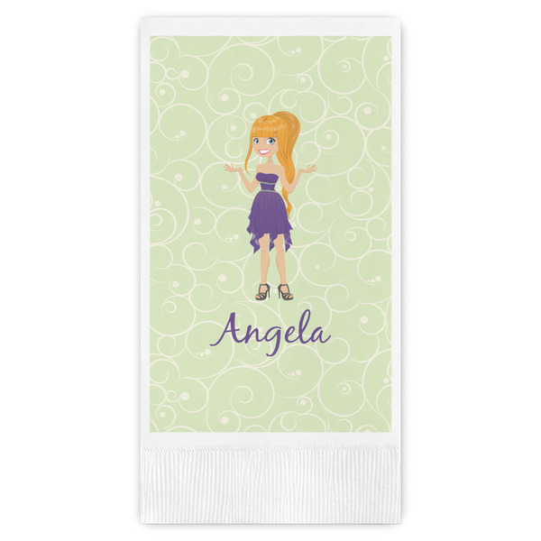 Custom Custom Character (Woman) Guest Towels - Full Color (Personalized)
